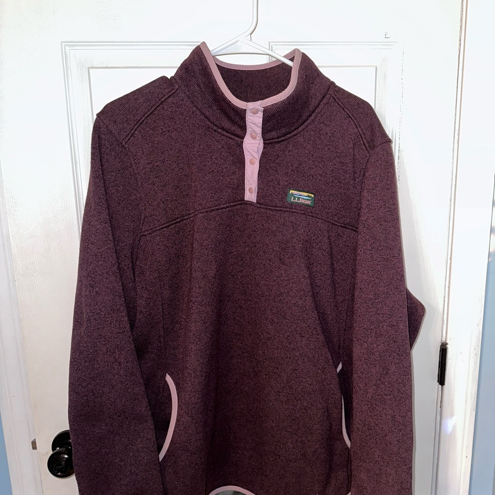 L.L. Bean Women's Purple Sweatshirt with Pink Accents